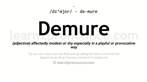 DEMURE definition and meaning .